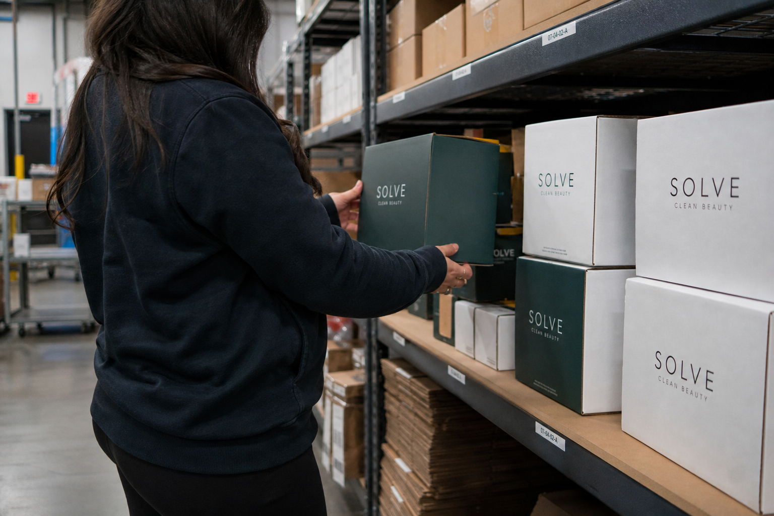 Custom packaging solutions in warehouse